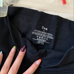 TNA Aritzia Red and White Striped Leggings